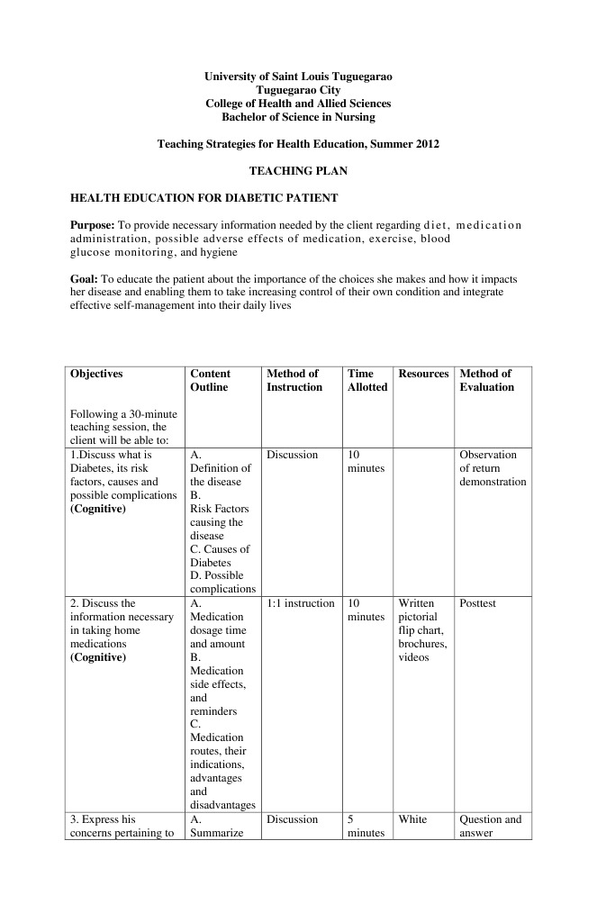 assignment teaching plan