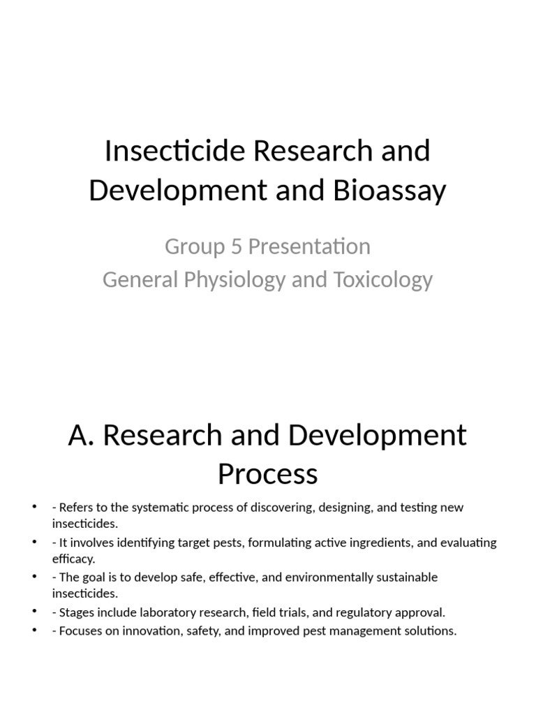Insecticide Development and Bioassays | PDF | Pesticide | Assay