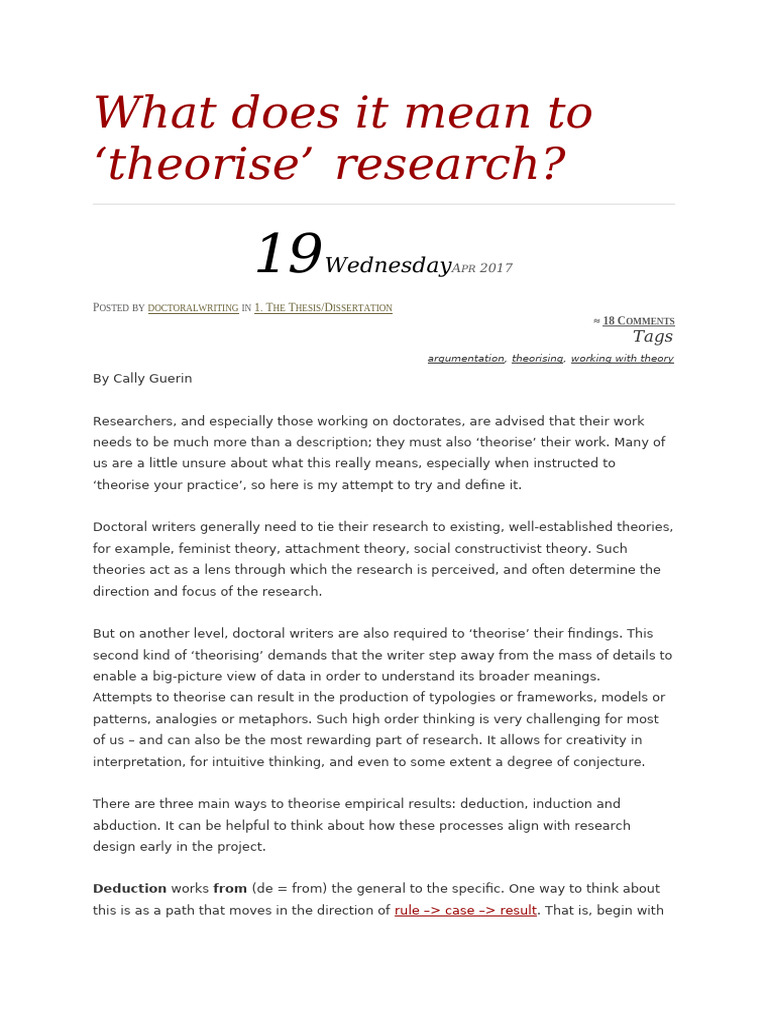 Understanding Theorising in Research | PDF | Hypothesis | Scientific Method