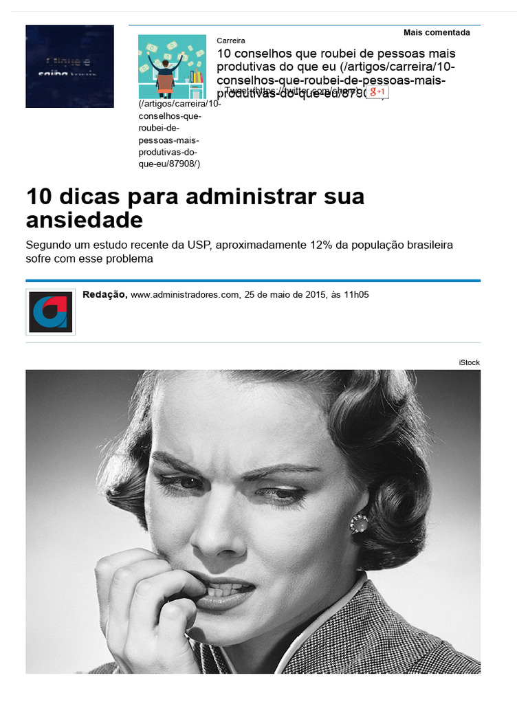 10 Dicas para Controlar a Ansiedade | PDF | Ansiedade