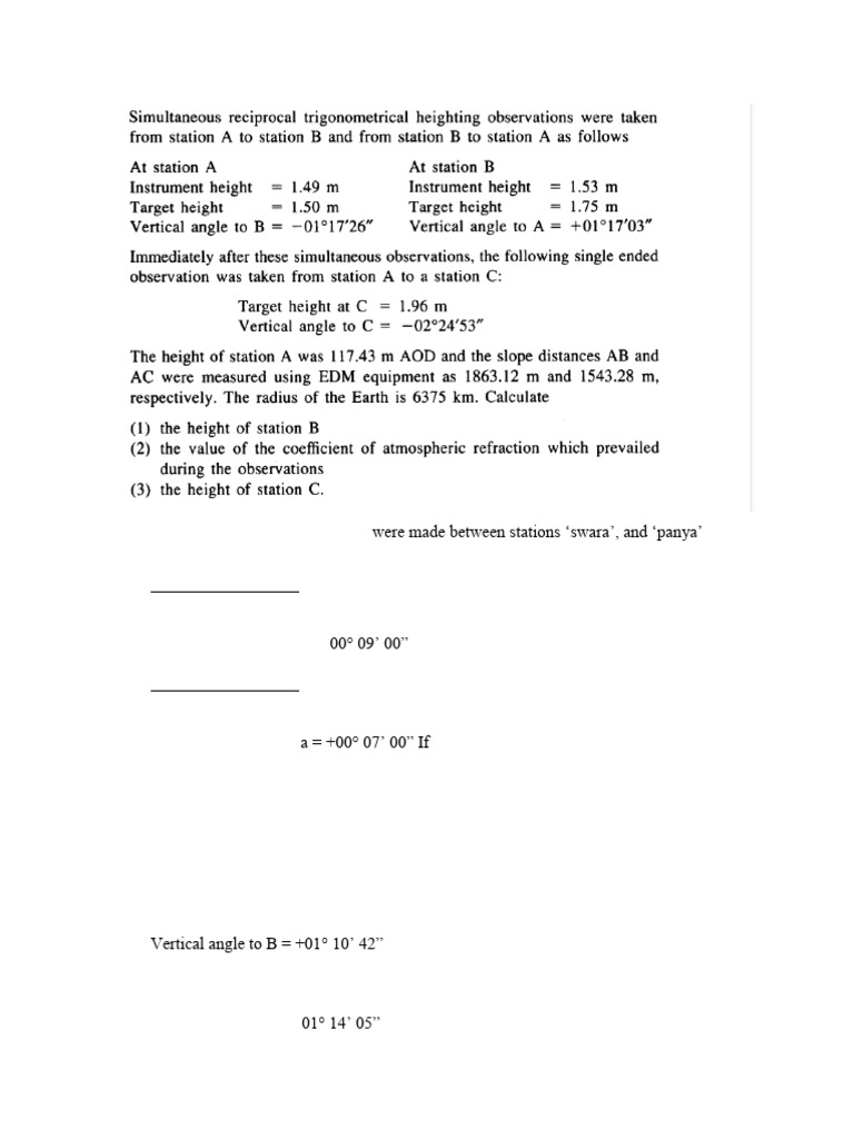 Height and Refraction Calculations | PDF | Height