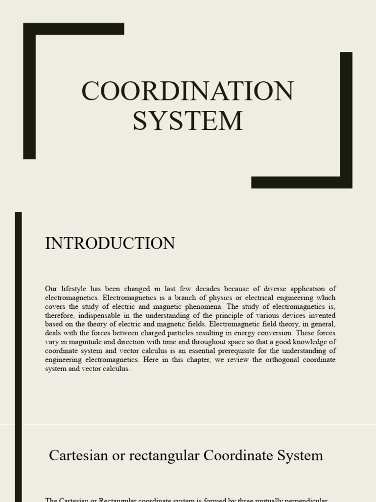 Lecture 2 Coordination System | PDF | Divergence | Coordinate System