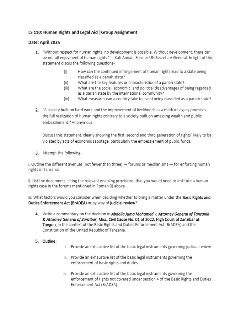 Human Rights and Pariah States Analysis | PDF | Fundamental Rights ...