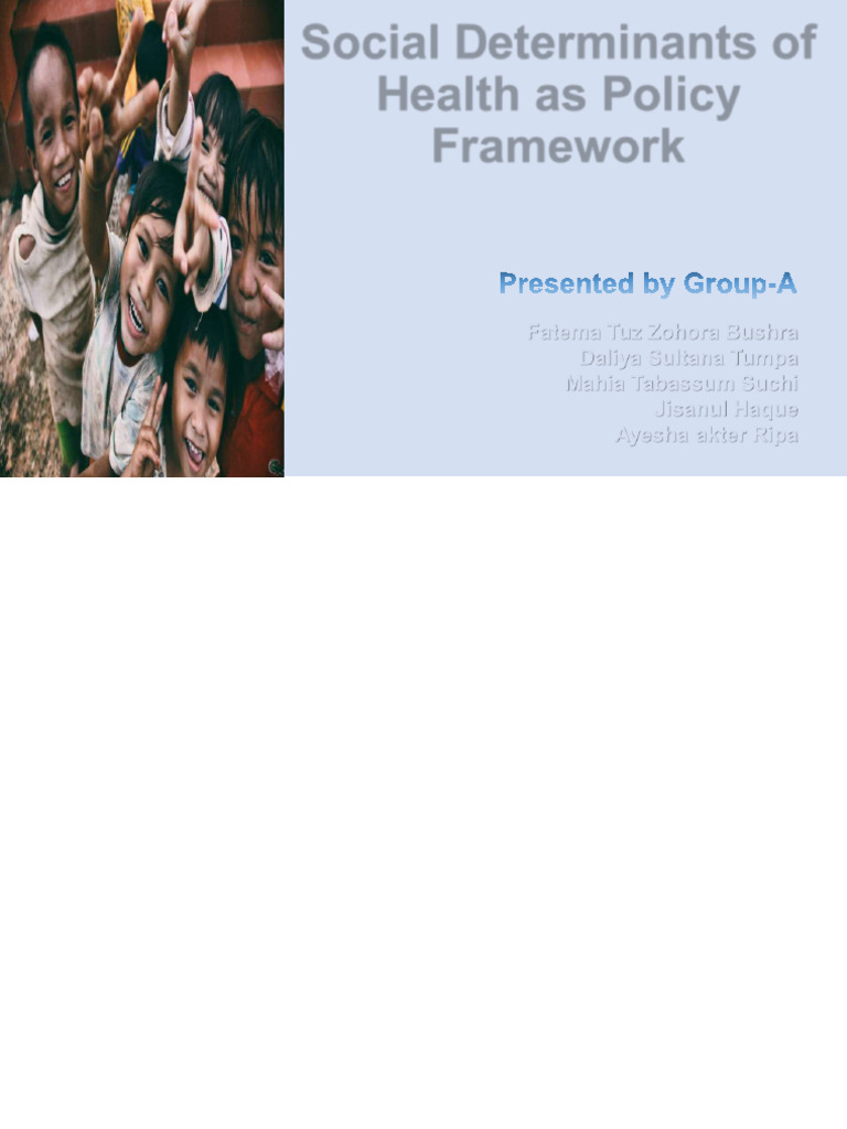 Social Determinants of Health Policy Framework | PDF | Policy | Social ...
