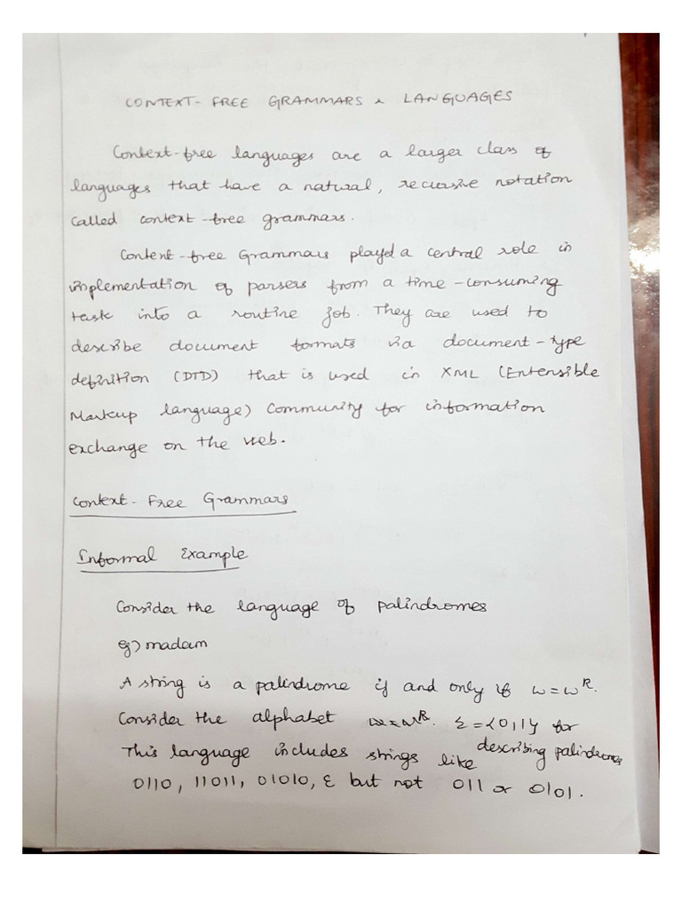 Cs18504 - Unit III - Toc Notes | PDF