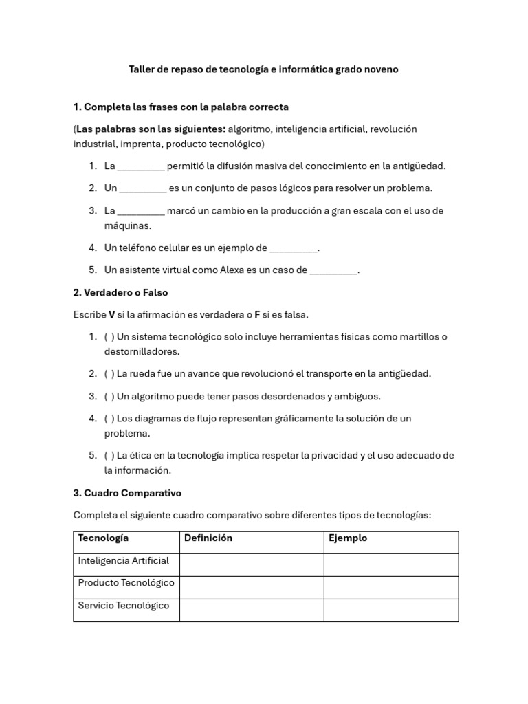 Taller de Tecnología e Informática 9° | PDF | Informática ...