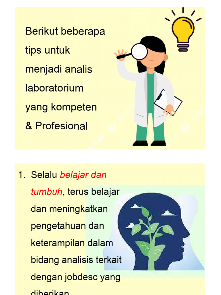 Tips Menjadi Analis Laboratorium Profesional | PDF