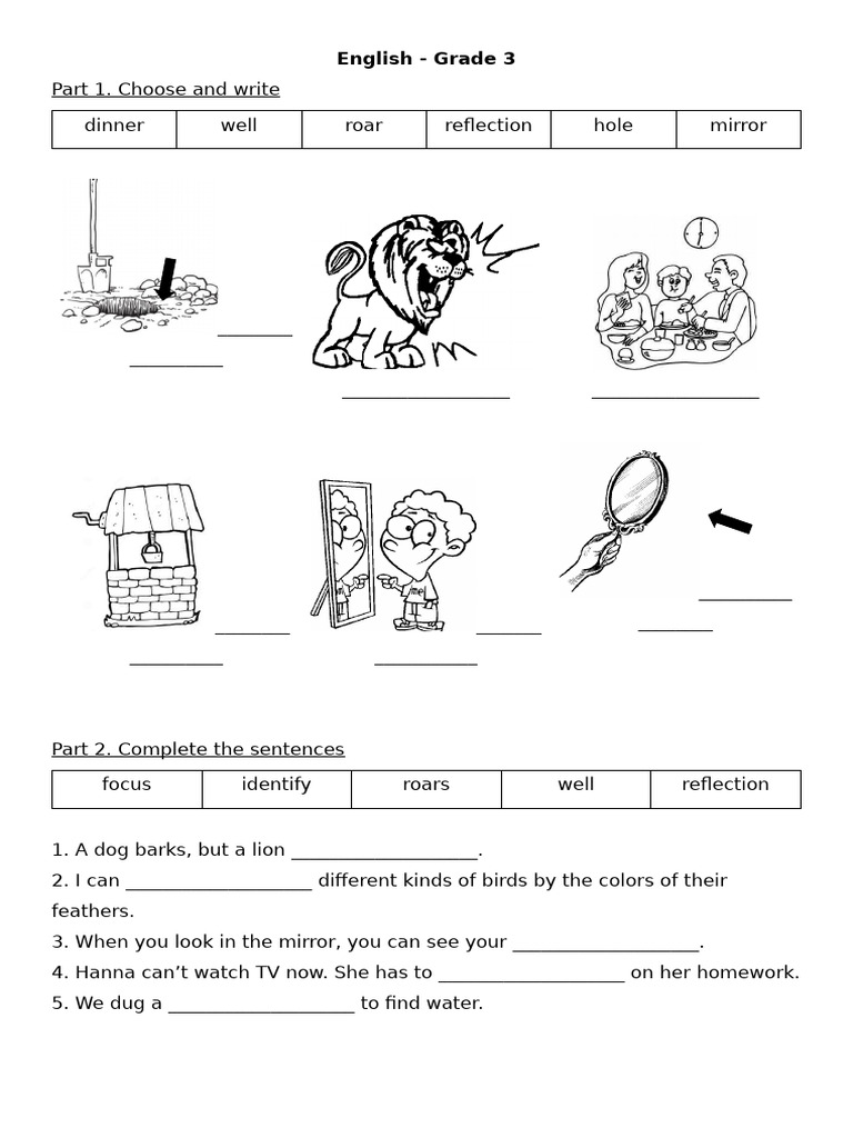 Grade 3 English Writing Exercises | PDF