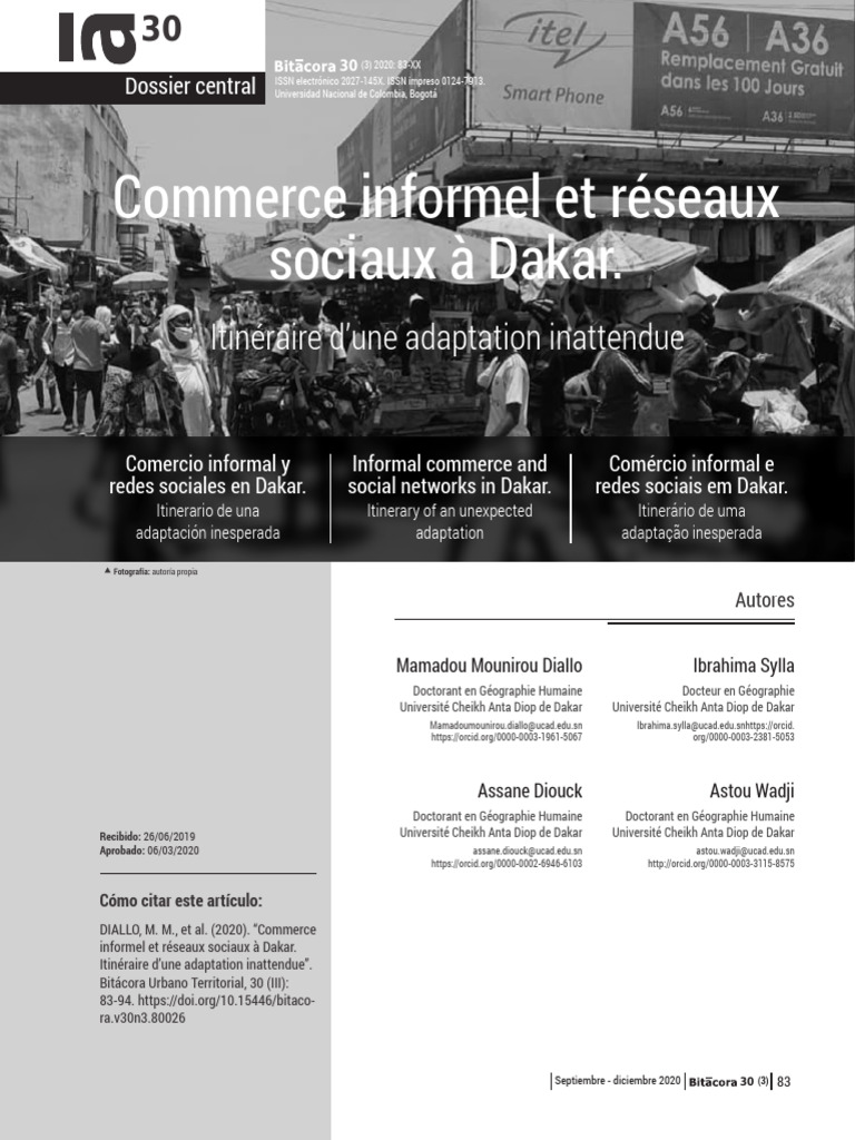 Commerce informel et réseaux sociaux à Dakar | PDF | Commerce ...
