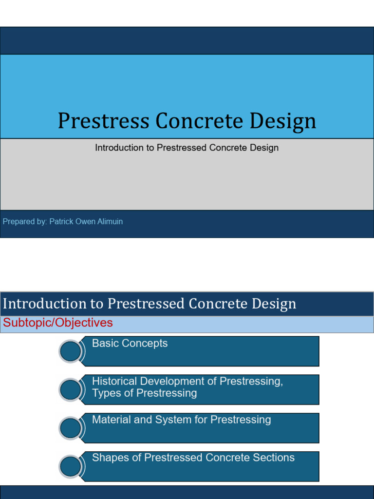 Prestressed Concrete Design Overview | PDF | Prestressed Concrete ...