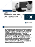 Best Practice for Upgrade NetWeaver 7.0 BI