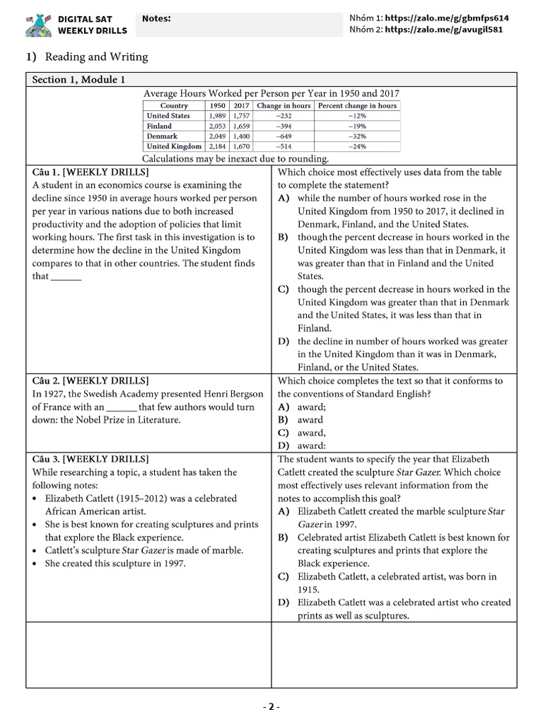 SAT THÁNG 10 - Test 4 | PDF