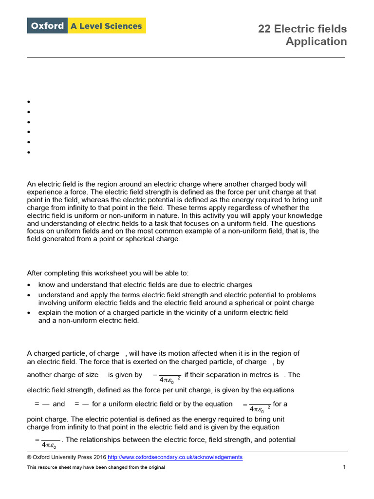 Understanding Electric Fields in Physics | PDF | Electric Field | Force