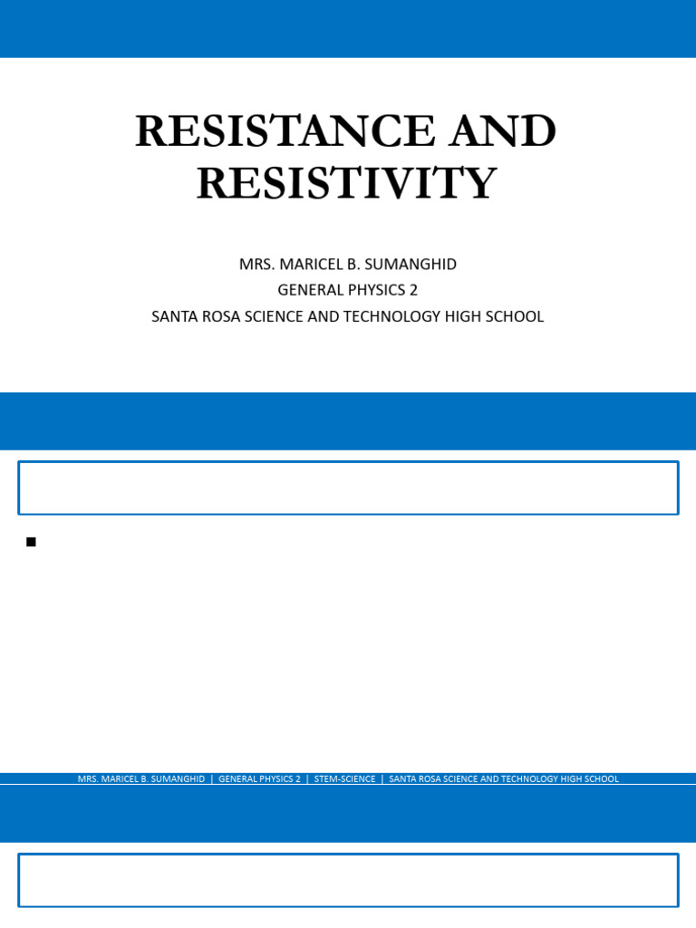 4 3-Resistance | PDF | Electrical Resistivity And Conductivity ...