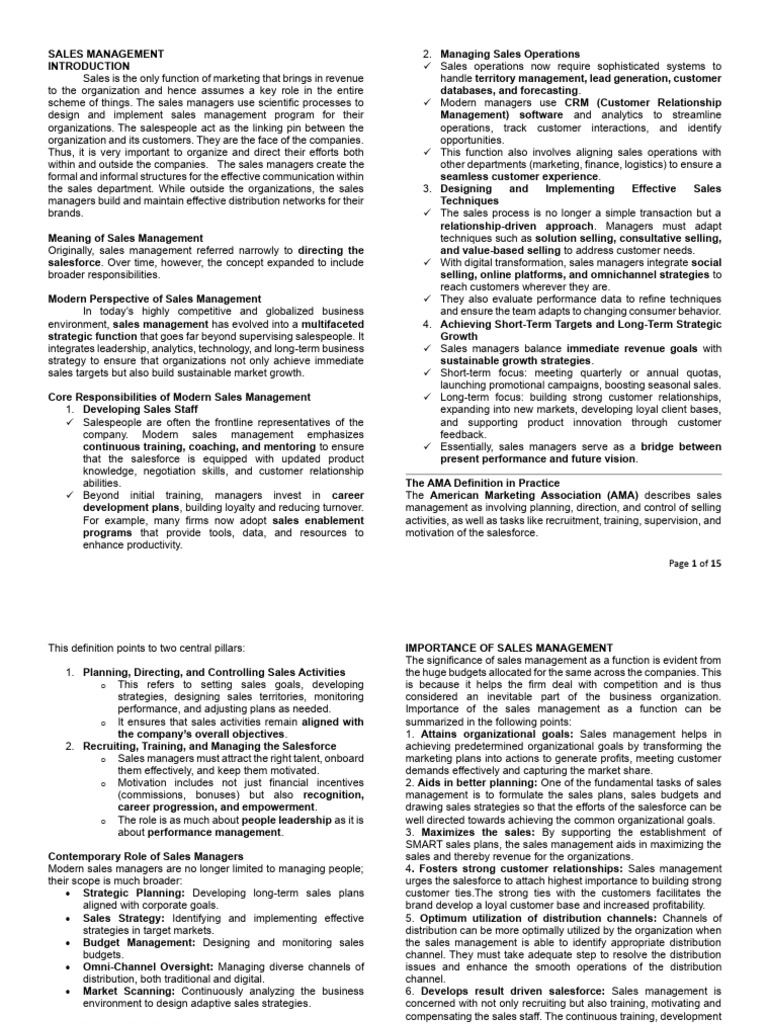 Modern Sales Management Strategies | PDF | Sales | Marketing