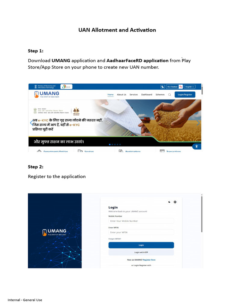 UAN Creation Stepsv1 | PDF