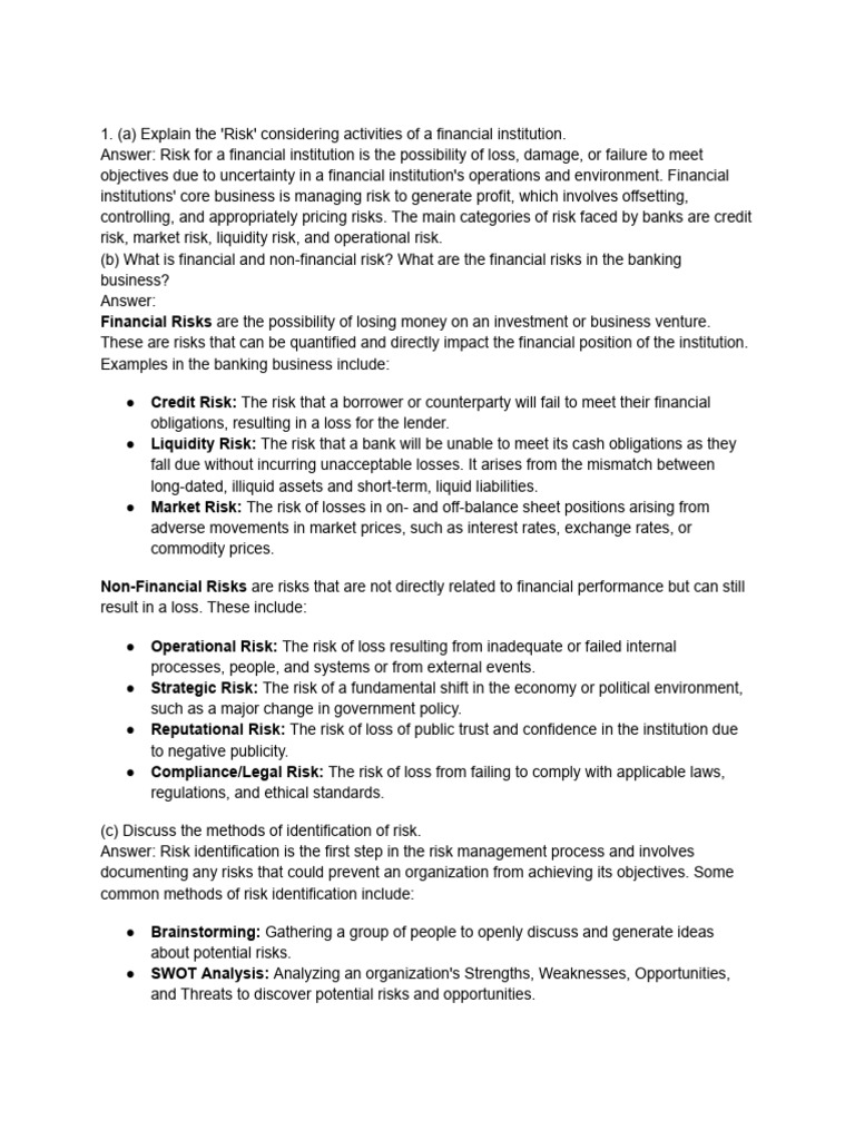 Risk MGT in Financial Institutions June 24 | PDF | Risk | Risk Management