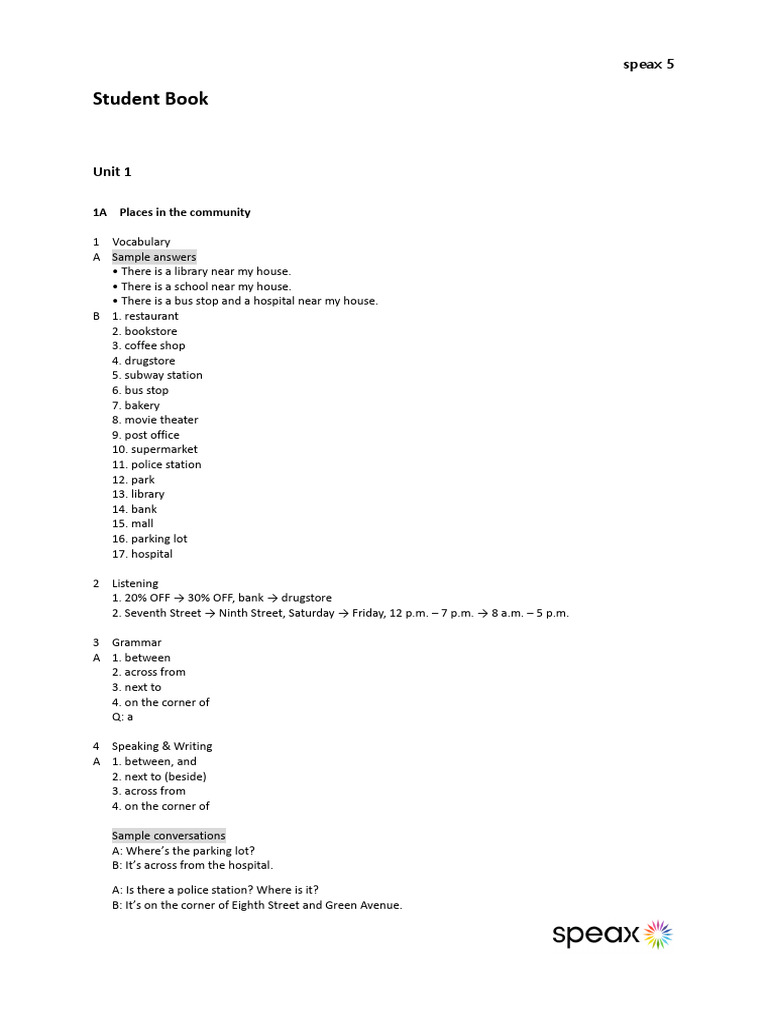 Speax 5 SBWB Answer Key | PDF | Minneapolis