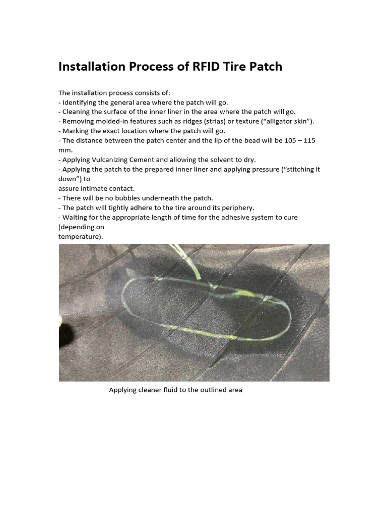 RFID Tire Patch Installation Guide | PDF