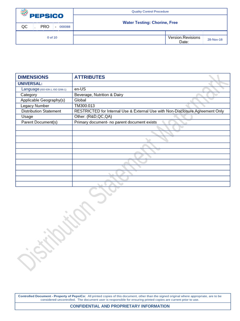 Free Chlorine Water Testing QC Guide | PDF | Chemistry | Chemical ...