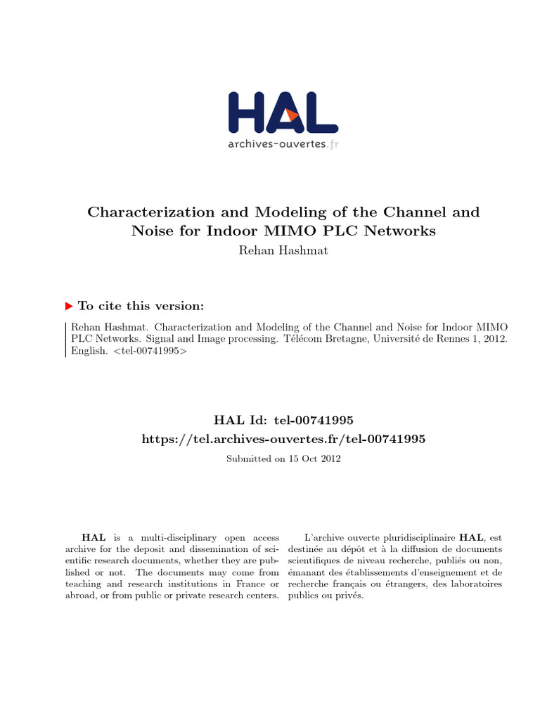 Characterization and Modeling of The Channel Andnoise For Indoor MIMO ...