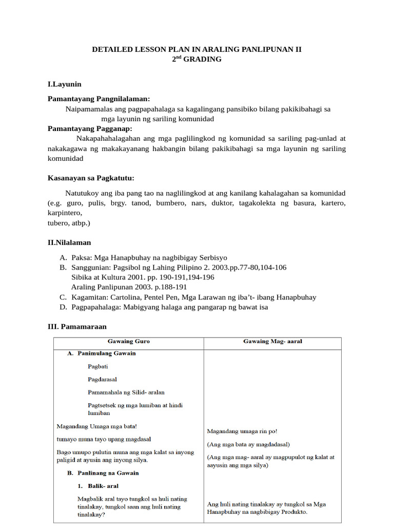 Detailed Lesson Plan Inara Ling Pan Li Punani I | PDF