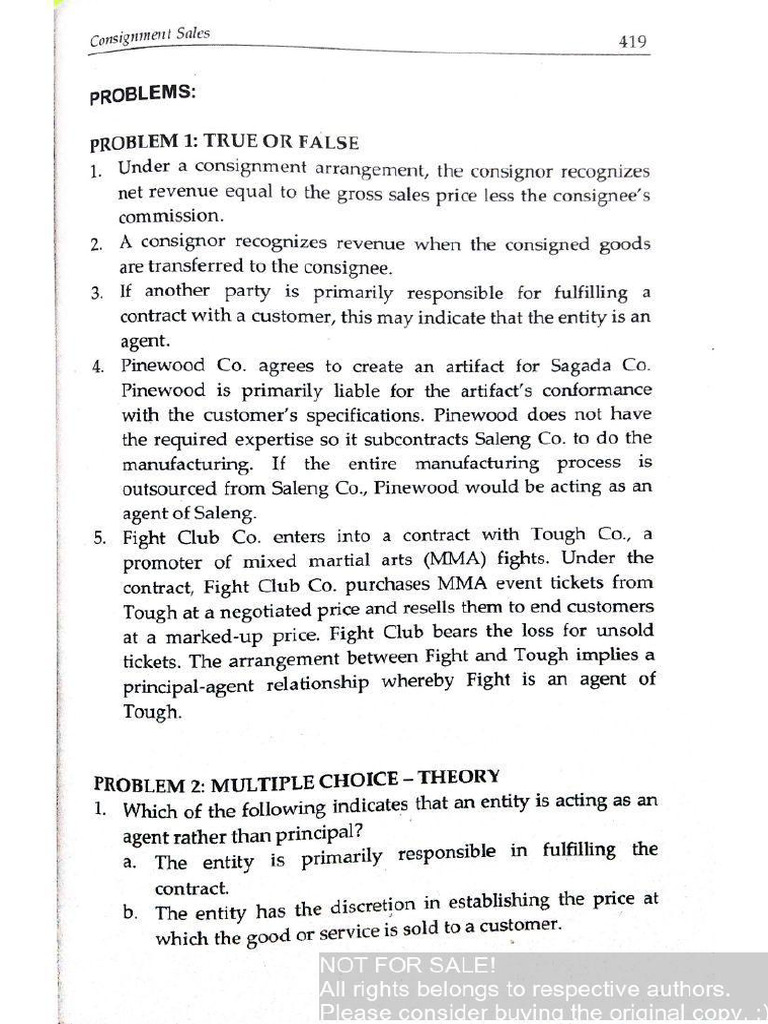 Consignment Problems | PDF