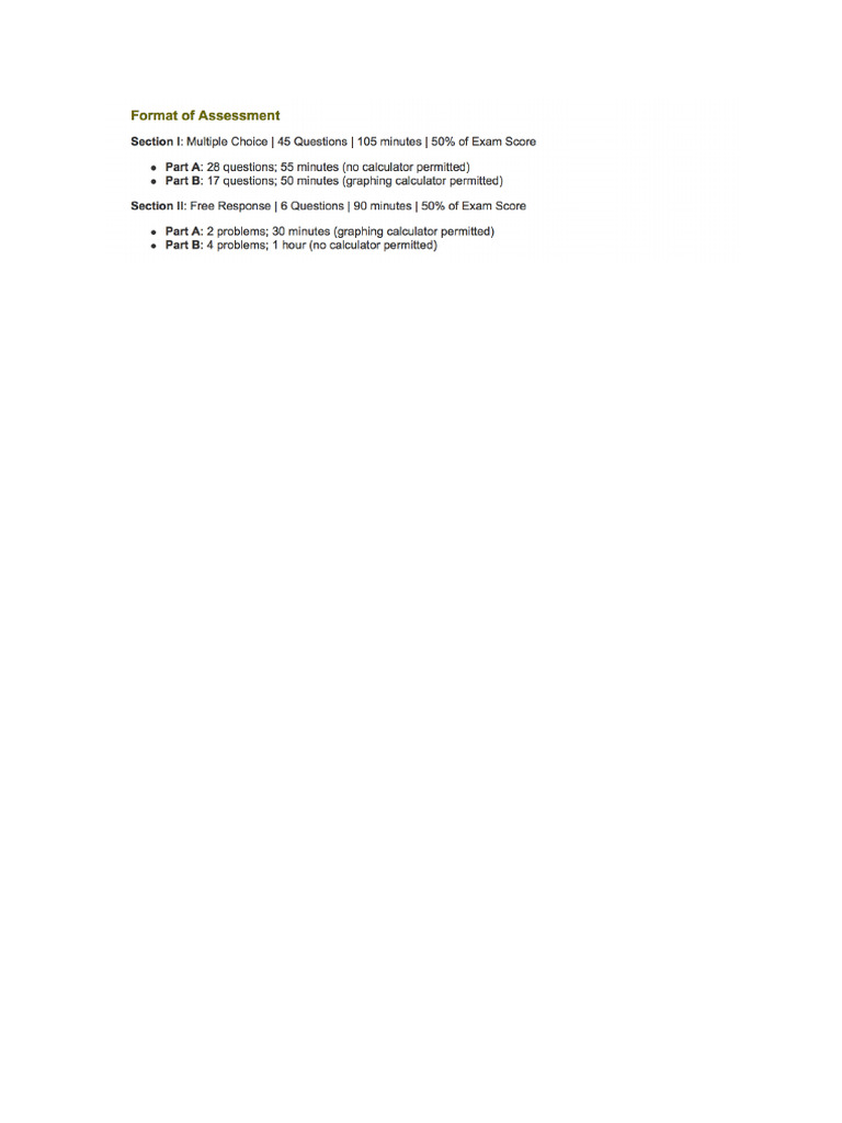 AB + BC Exam Format | PDF