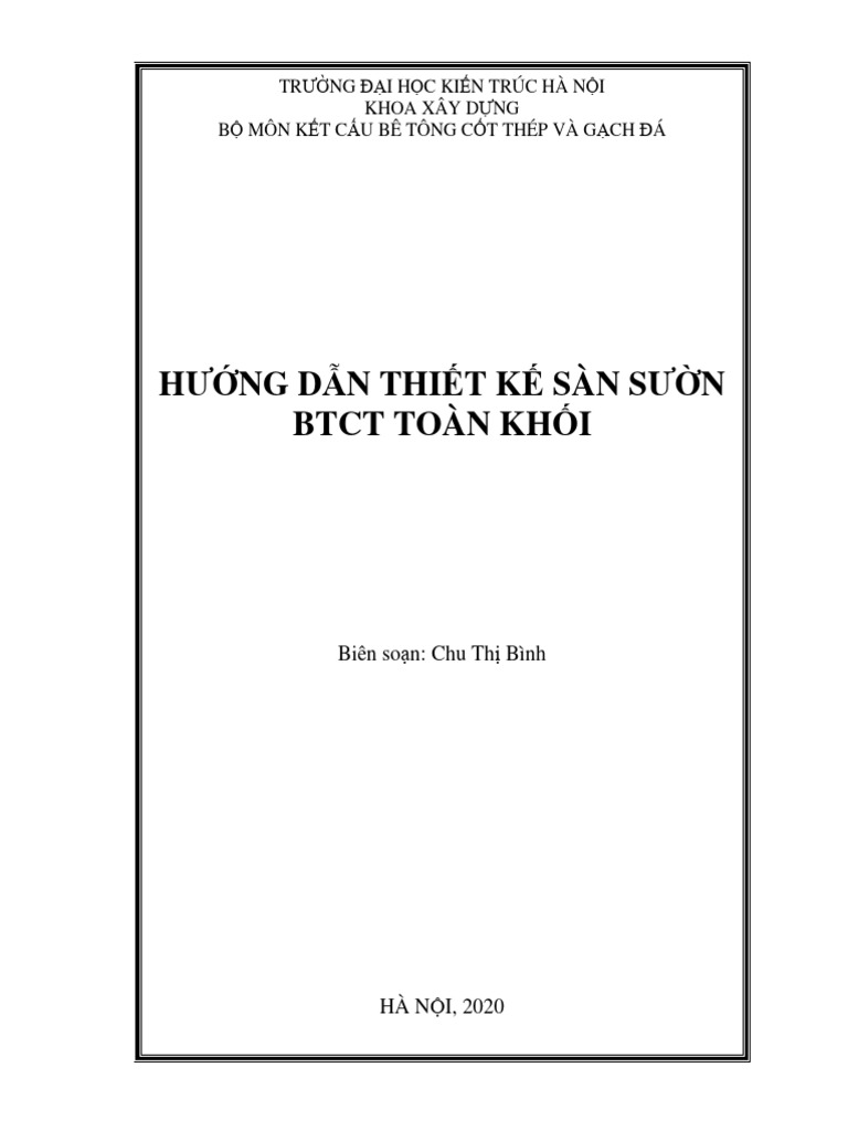 Huong Dan Thiet Ke San Suon BTCT Toan Khoi - 2020 | PDF