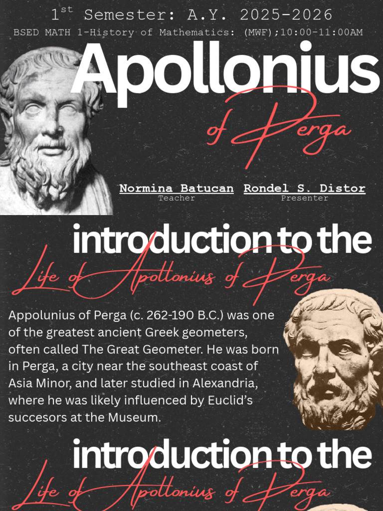 Apollonius of Perga: Geometry Pioneer | PDF | Mathematics | Geometry