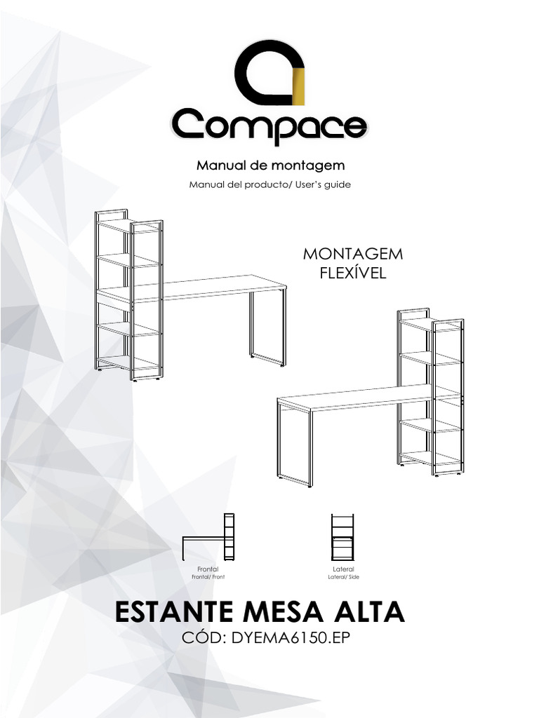 Manual de Montagem Estante Mesa Alta | PDF | Engenharia Mecânica