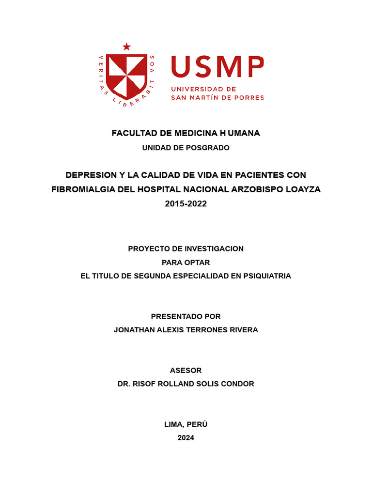 Terrones Rja | PDF | Trastorno depresivo mayor | Fibromialgia