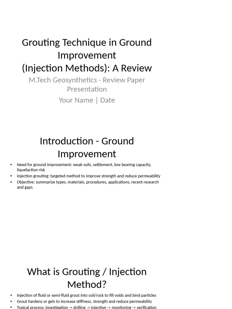 Grouting Techniques for Ground Improvement | PDF | Environmental ...
