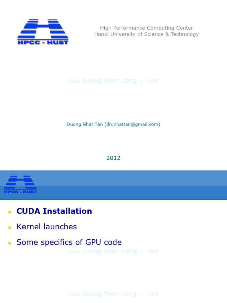 CUDA Programming Basics Guide | PDF | Thread (Computing) | Graphics ...