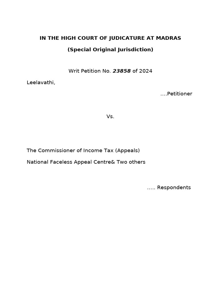 Madras High Court Writ Petition Index | PDF | Law Of The United States ...