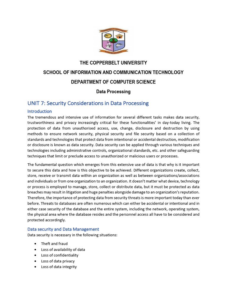 Data Security in Information Processing | PDF | Computer Security ...