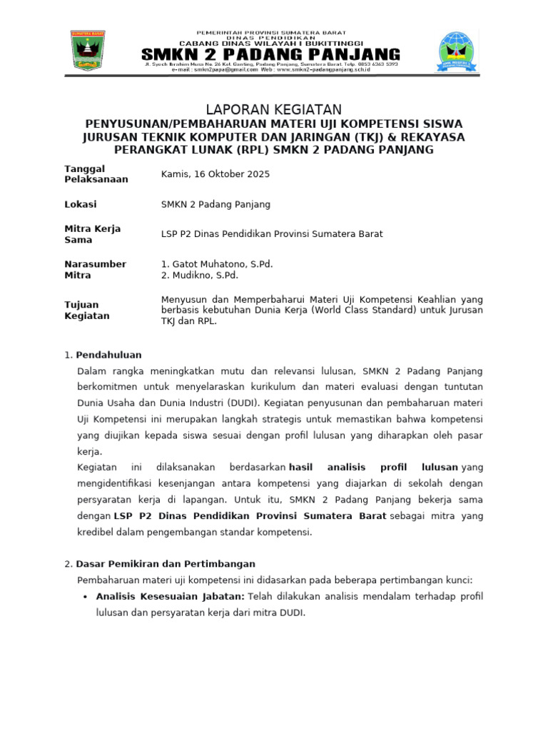 Laporan Kegiatan Workshop LSP p2 | PDF