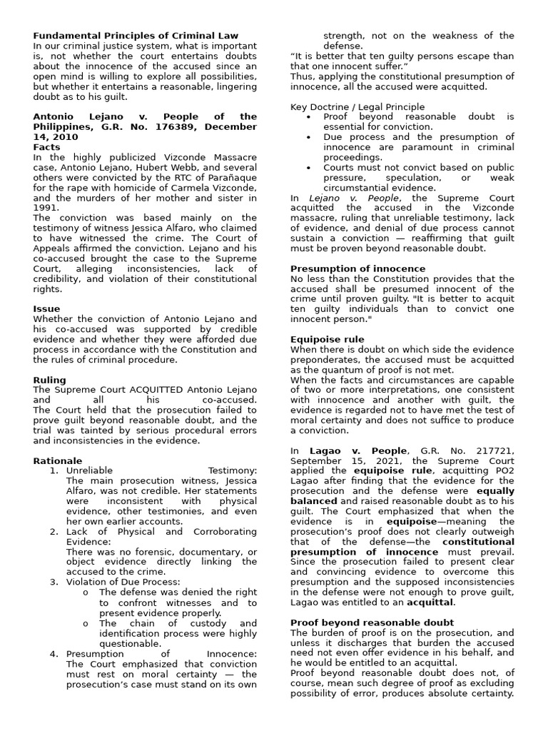 Principles of Criminal Law Explained | PDF | Burden Of Proof (Law ...
