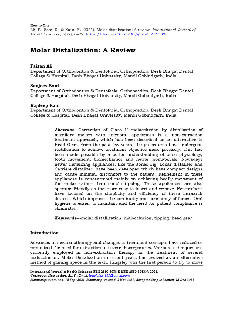 Ijhs 5325+6 22 | PDF | Orthodontics | Dental Anatomy