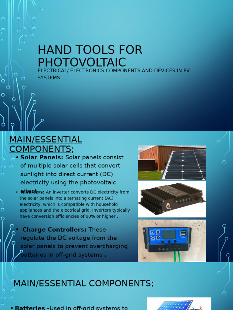 Essential Hand Tools for PV Systems | PDF | Photovoltaic System ...
