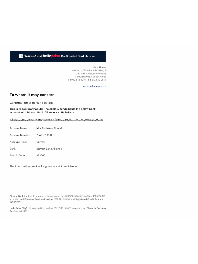 Bank Confirmation Letter-1760437691081 | PDF