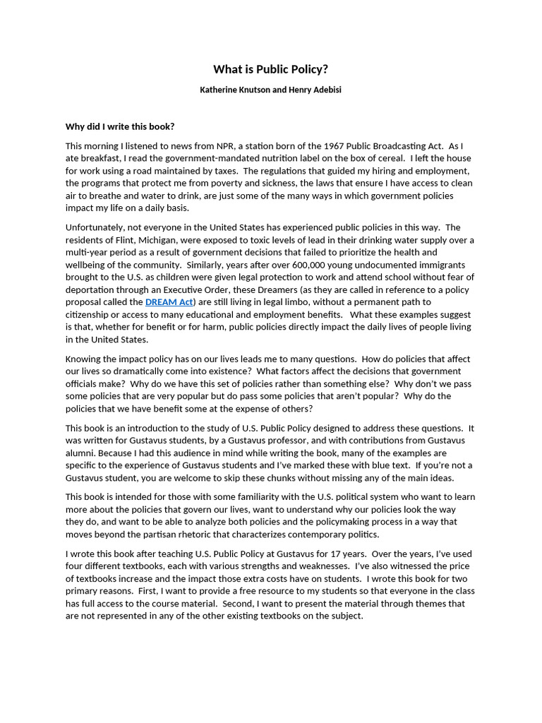 Understanding U.S. Public Policy Basics | PDF | Policy | System