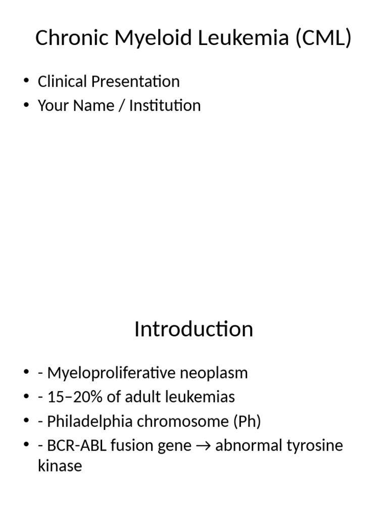 Chronic Myeloid Leukemia Overview | PDF