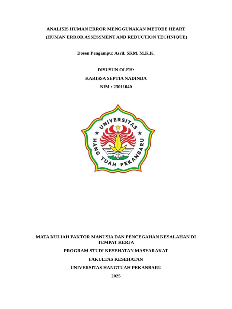 Analisis Human Error dengan Metode HEART | PDF