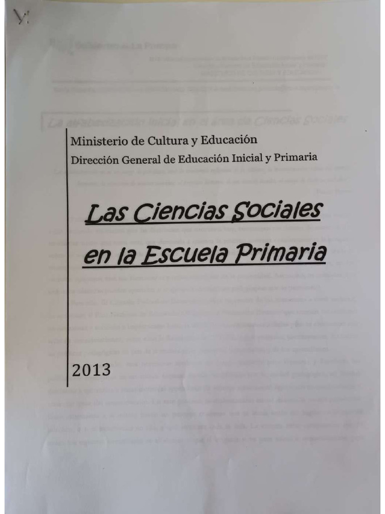 Las Ciencias Sociales en La Escuela Primaria | PDF