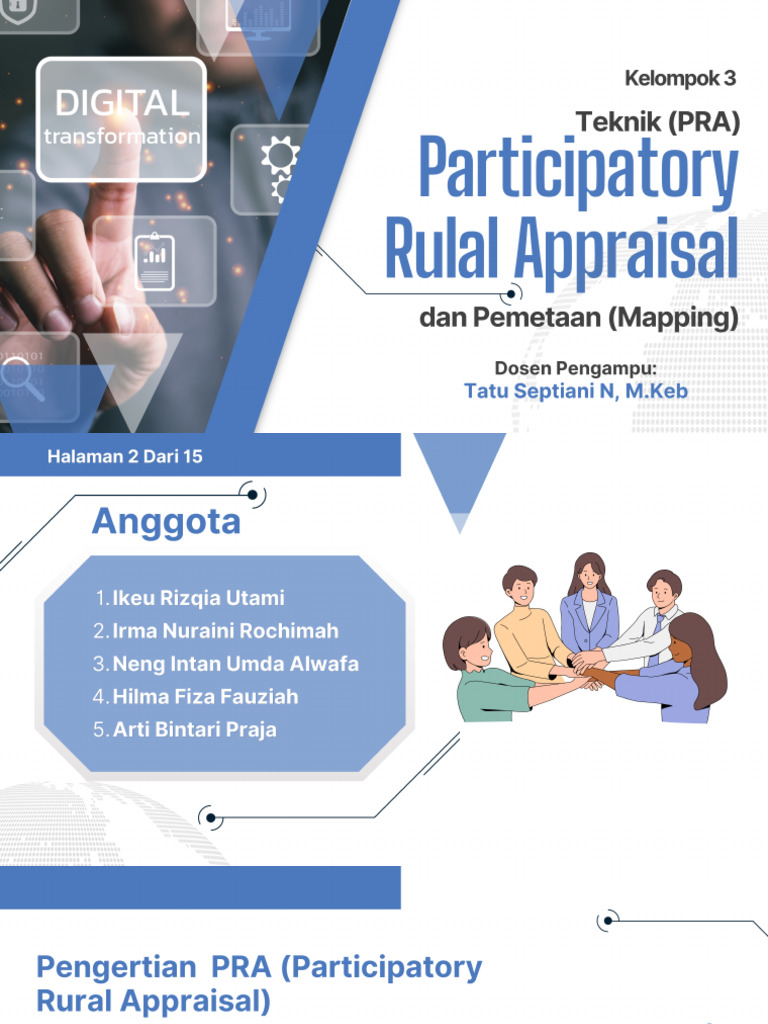 Teknik Pra (Participatory Rulal Appraisal) Dan Pemetaan Mapping | PDF