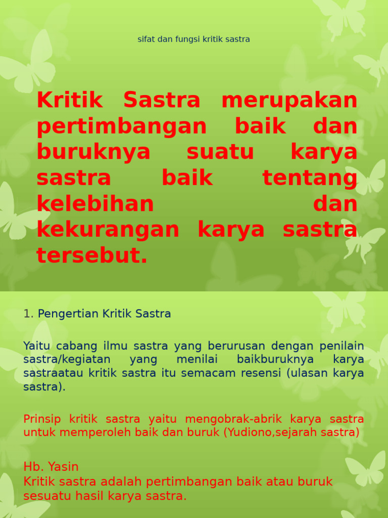 Sifat dan Fungsi Kritik Sastra | PDF