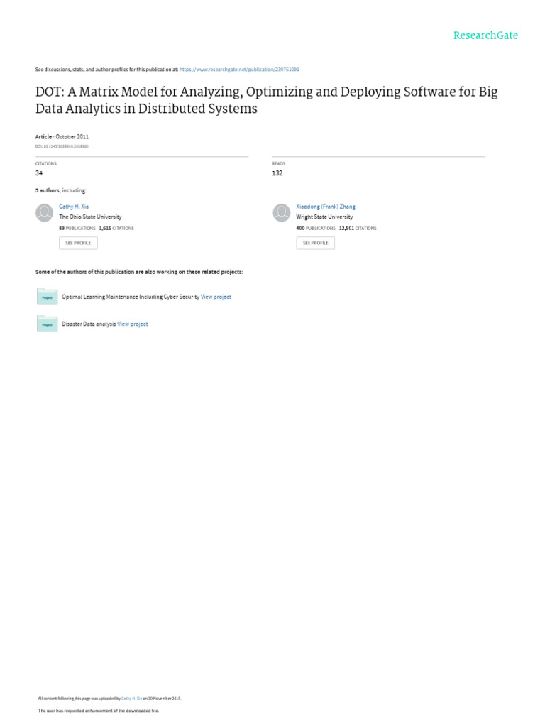 DOT A Matrix Model For Analyzing Optimizing and de | PDF | Scalability ...