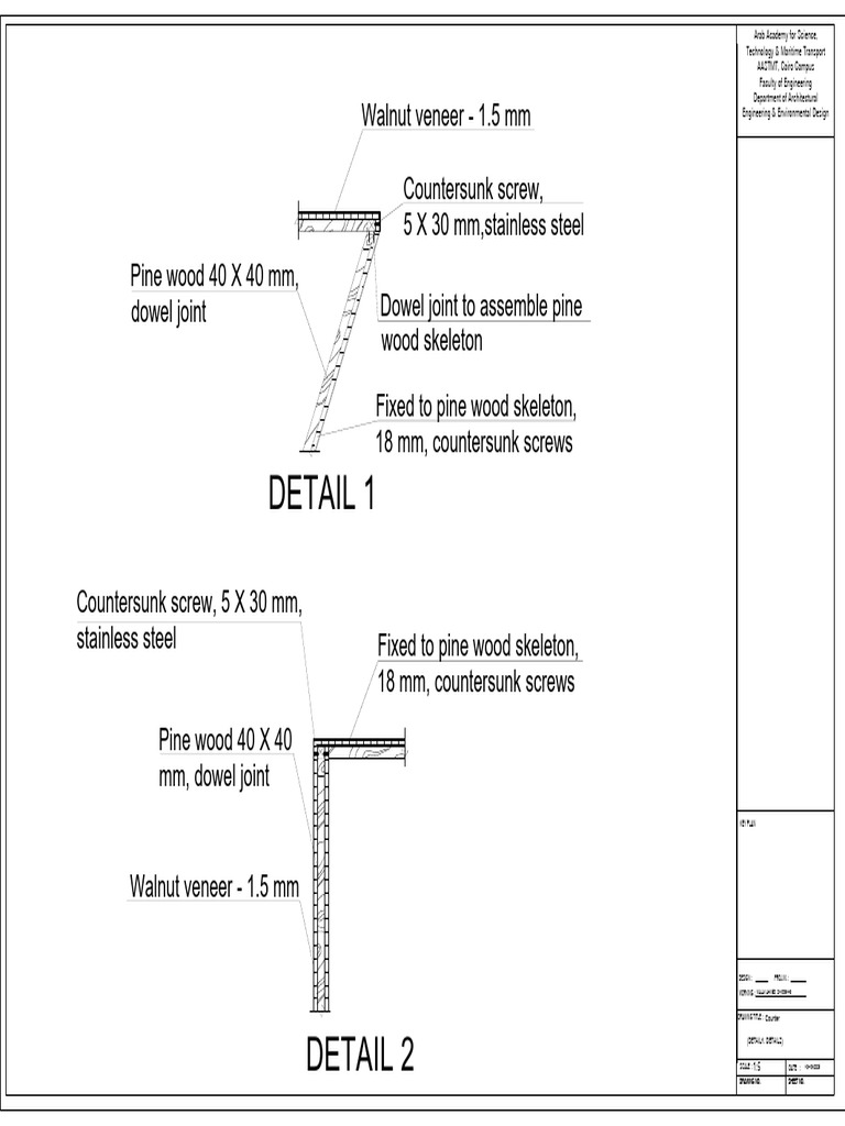 Architectural Detail Drawing for Counter | PDF