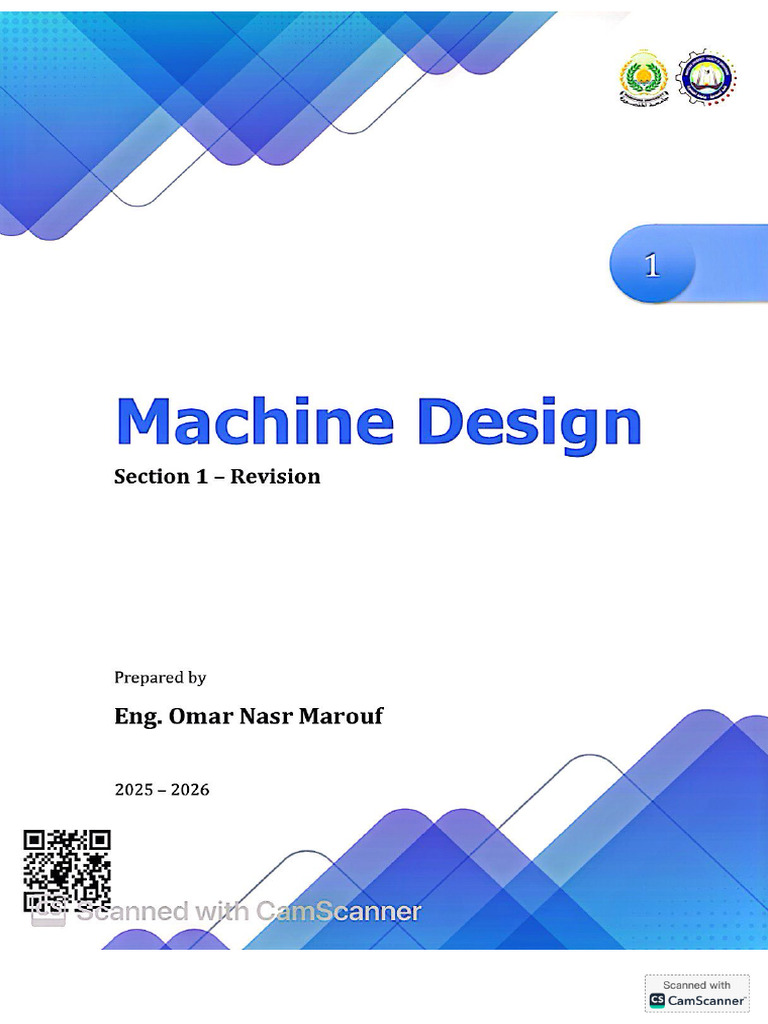 Mechanical Design - Section 1 + Solved Examples | PDF